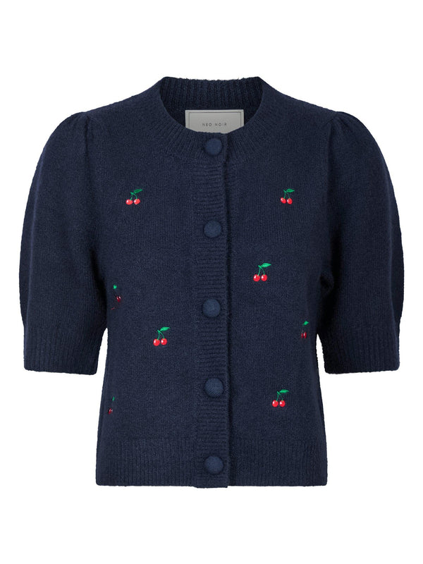 Neo Noir Trudy Embroidery Knit Cardigan 163946 Navy 141