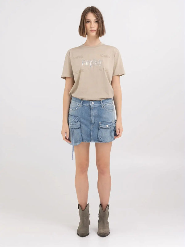 Replay T-shirt W3072A.000 Sand