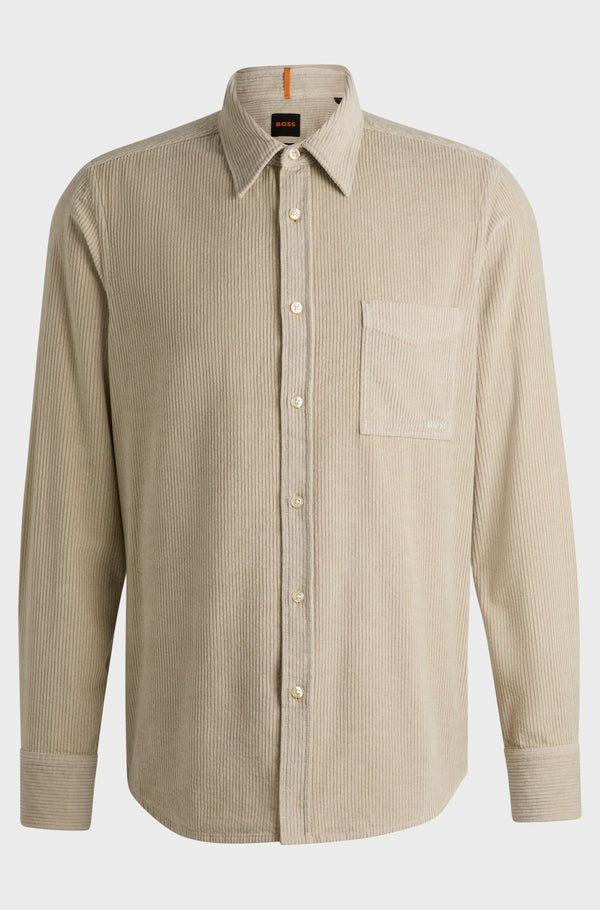 Boss overshirt Relegant 50524747 sand fløjl