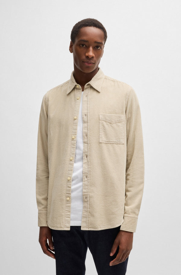 Boss overshirt Relegant 50524747 sand fløjl